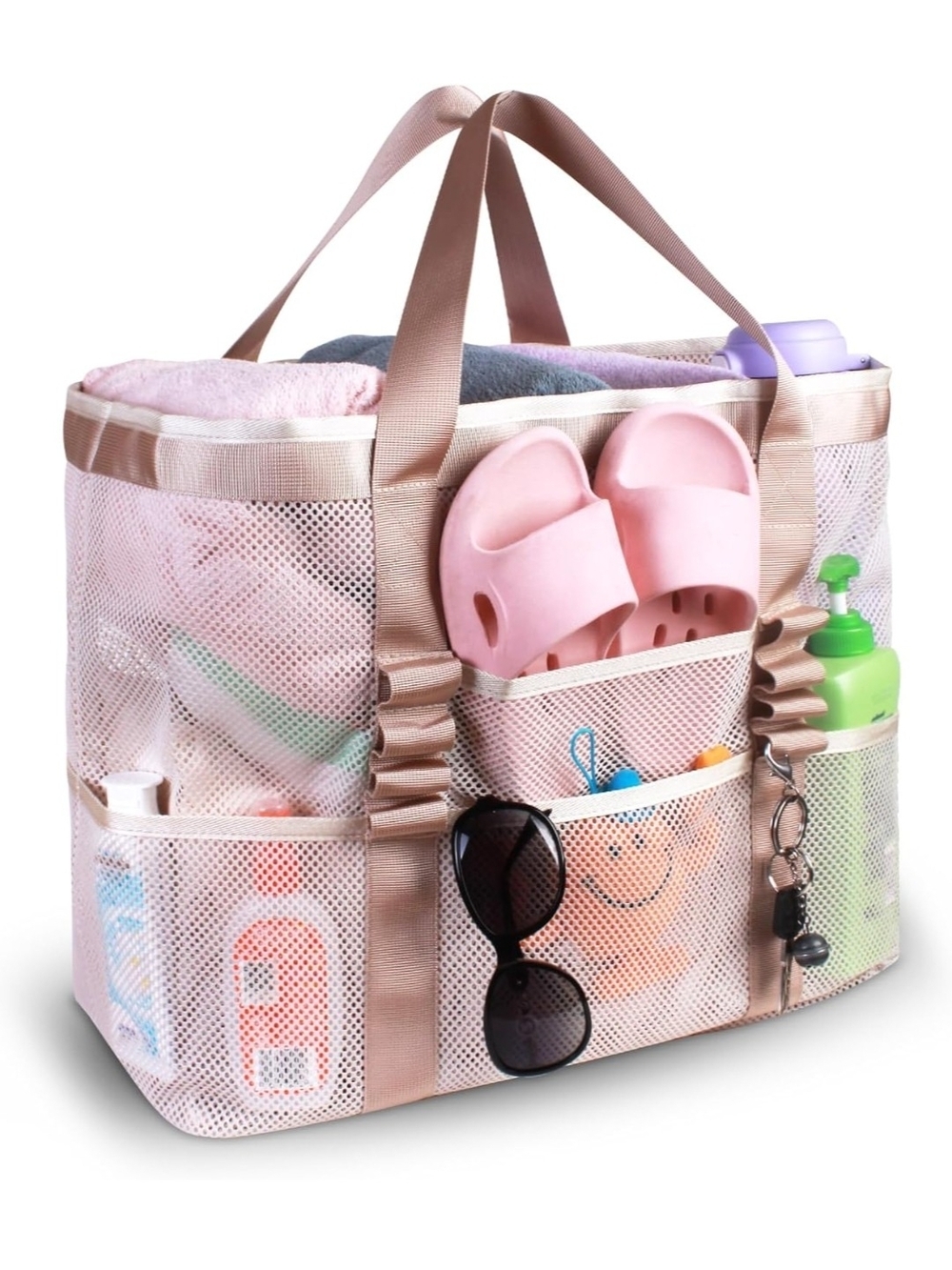 XXL Mesh Beach Tote Organizer Bag - Pink